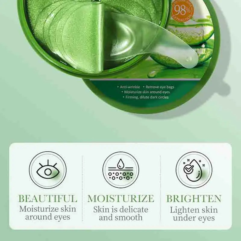 SADOER Aloe Vera Collagen Eye Masks | 60pcs Anti-Dark Circle & Puffiness Patches