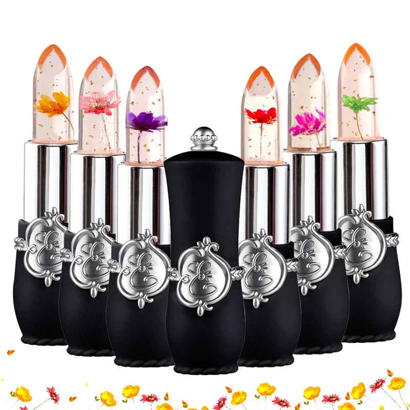 Set de labiales LuxuryGlow Flower Jelly: cambia de color, hidratante y de larga duración.