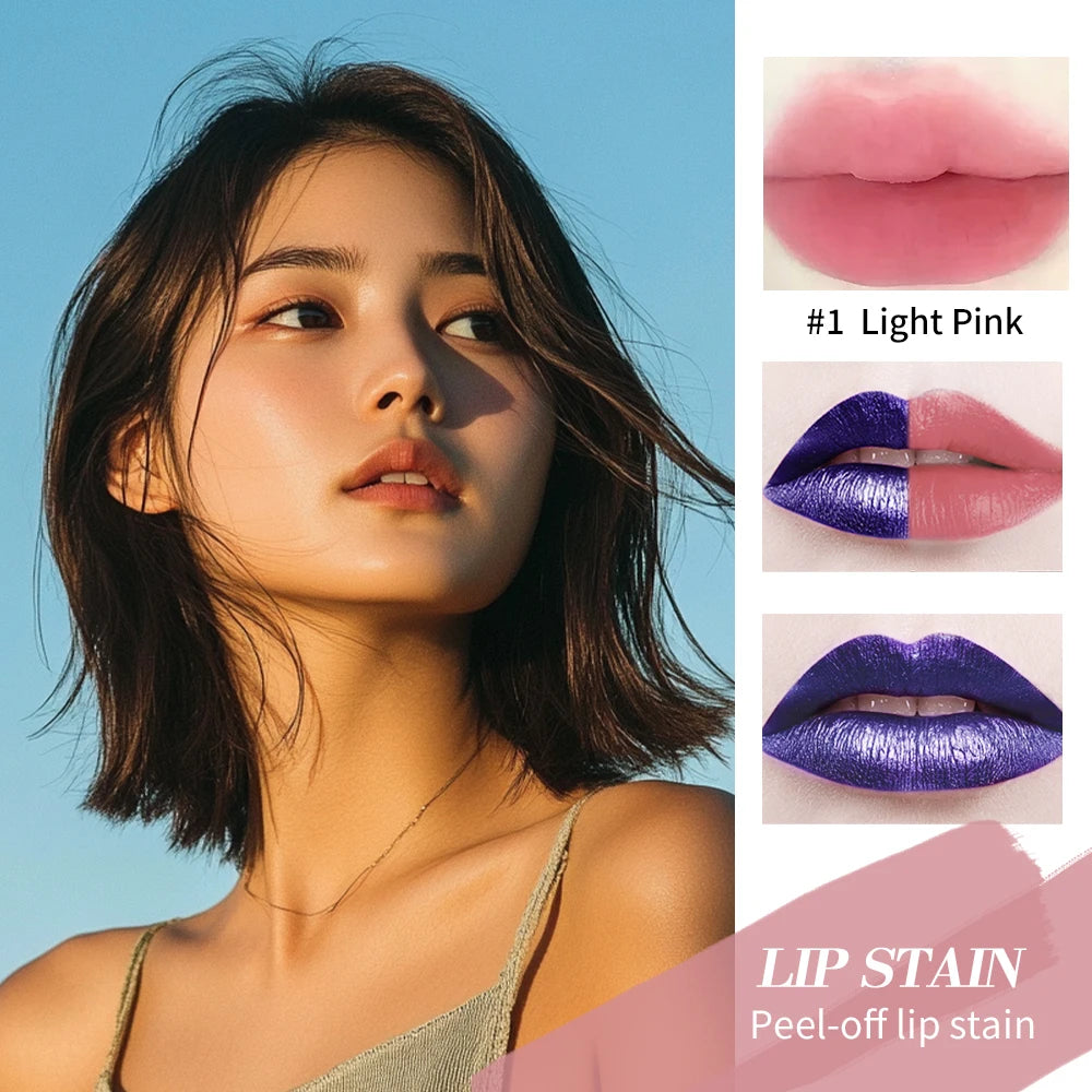 Brillo labial Peel & Stick de Lakerain: brillo duradero, resistente al agua, antiadherente y resistente a las transferencias.
