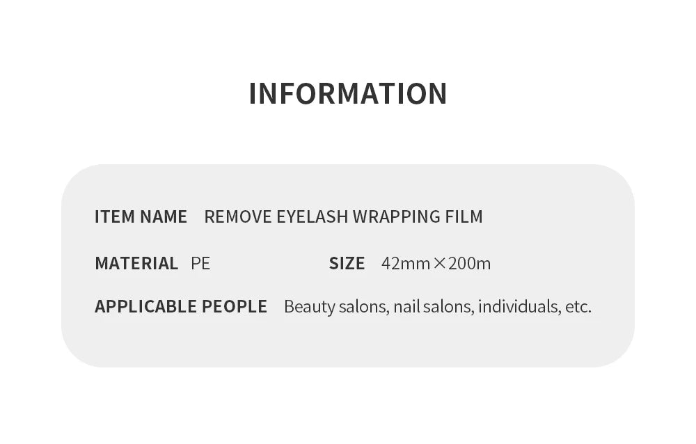 GLAMLASH 200M Clear Plastic Wrap for Eyelash Extensions – Professional Preservative Film for Lash Removal & Permanent Makeup
