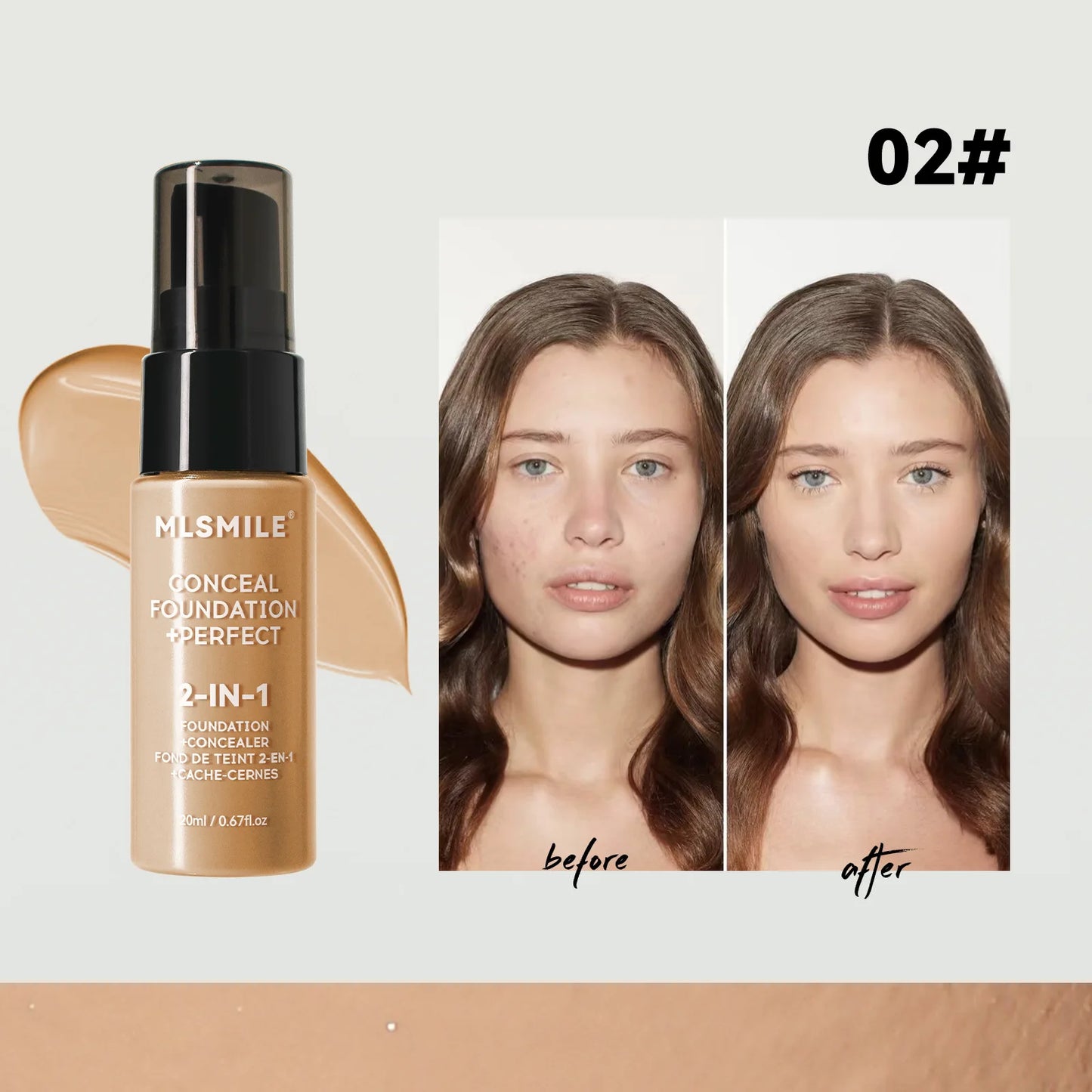 Base de maquillaje en polvo de 6 colores MLSMILE: resistente al agua, de larga duración y con control de grasa.