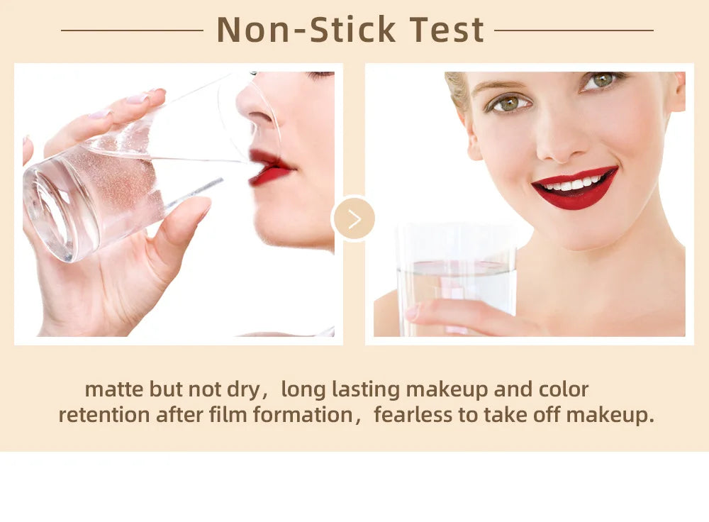 Labial líquido mate QiBest: duradero, resistente a las manchas y con acabado aterciopelado.
