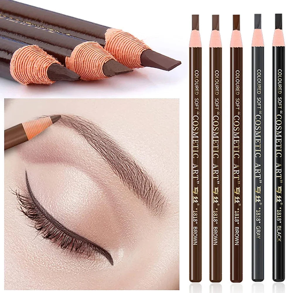 LuxuryGlow 5pcs Professional Microblading Eyebrow Pencil Set — Waterproof & Long-Lasting