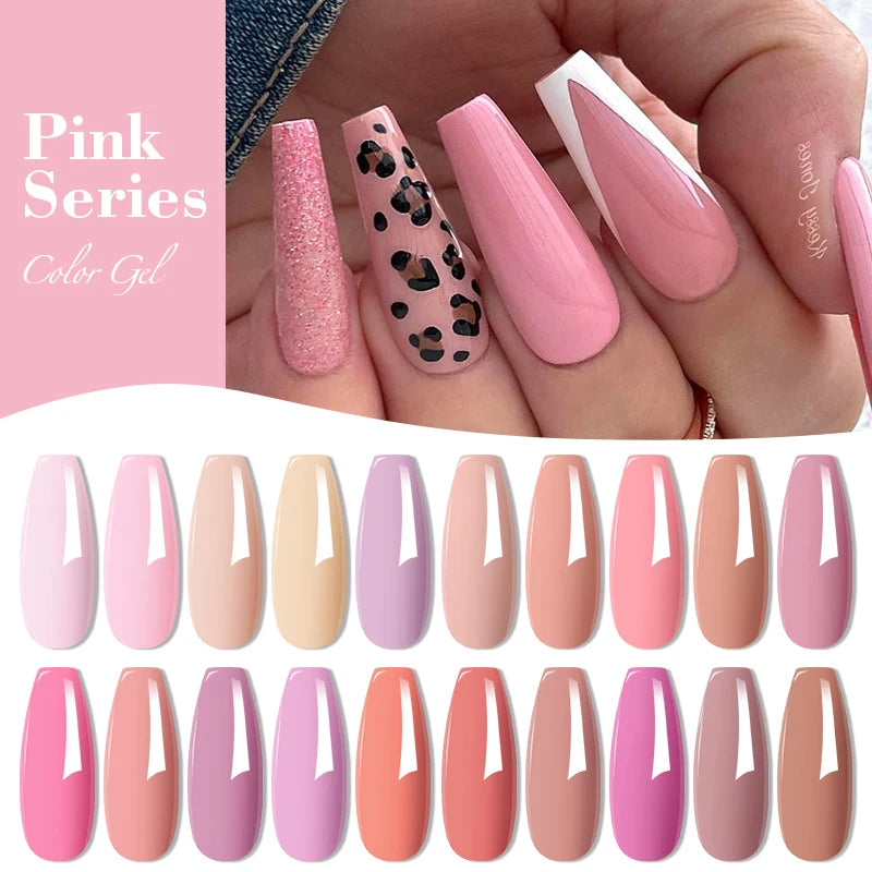 MEET ACROSS 6PC UV LED Gel Nail Polish Set – Soak Off Semi-Permanent Manicure Kit (7ml Each) C75