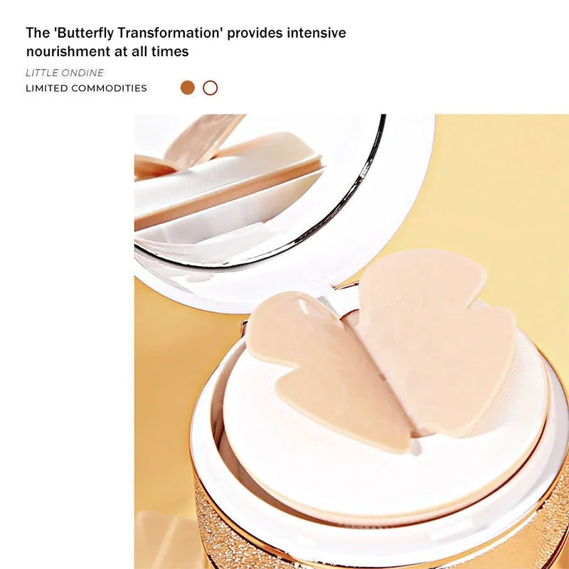 SAKSRAAR Air Cushion BB Cream: Base de maquillaje hidratante y resistente al agua con efecto mariposa | Ilumina, controla la grasa y corrector para todo tipo de piel