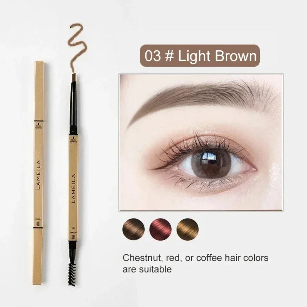LuxuryGlow 5-Color Double Head Waterproof Eyebrow Pencil with Brush | Long-Lasting & Sweatproof