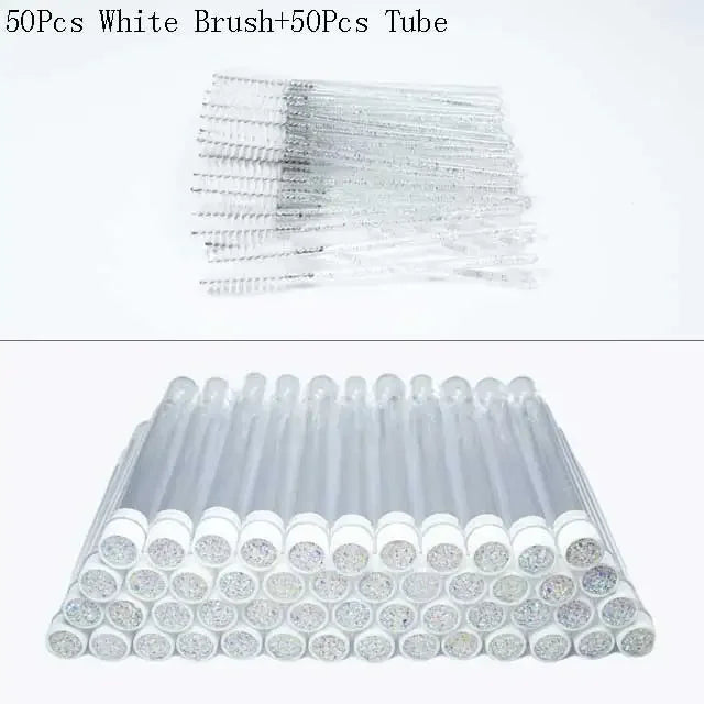 ZXZZS 50 Reusable Mascara Wands with Tubes – Lash & Brow Spoolie Set
