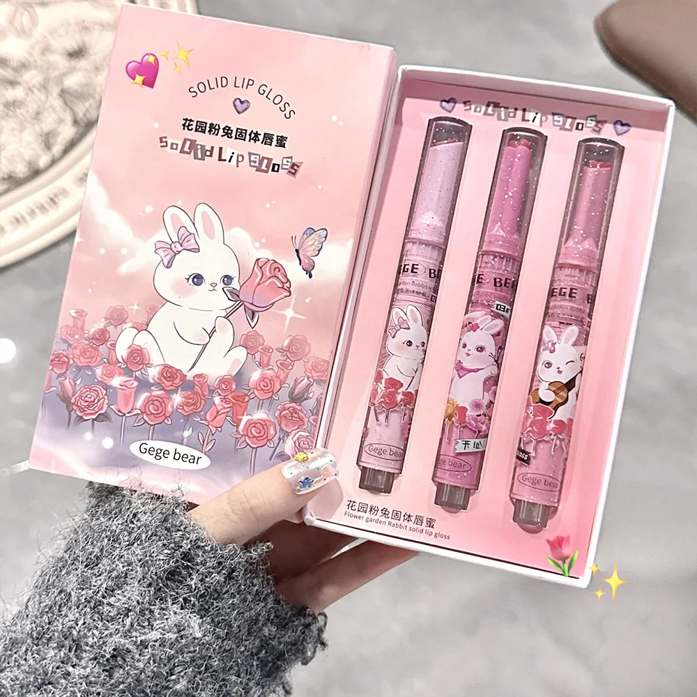 Brillo labial Gege Bear Pink Rabbit | Bálsamo hidratante, con color y de larga duración