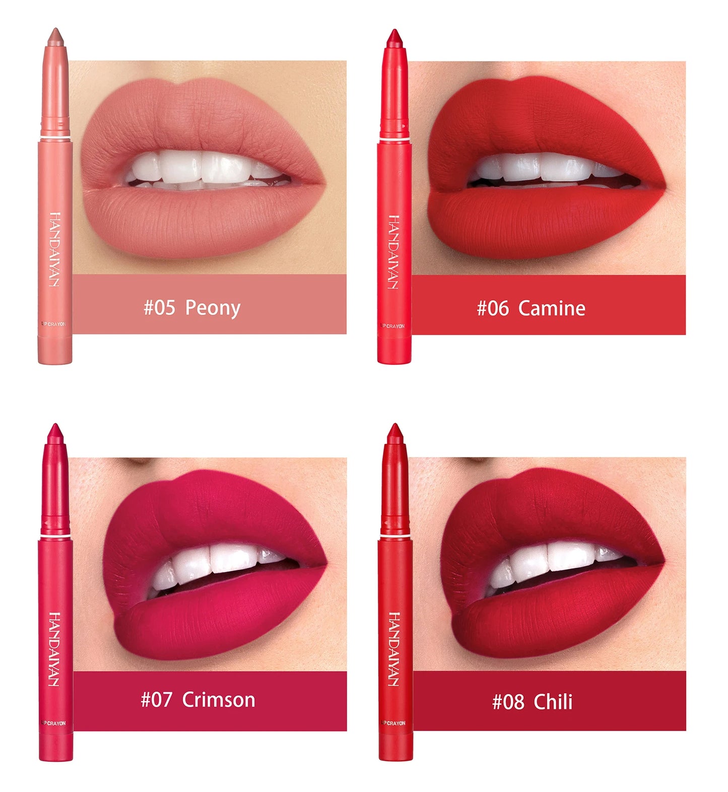 HANDAIYAN Matte Lipstick Pen with Built-In Sharpener – Fadeless & Non-Staining