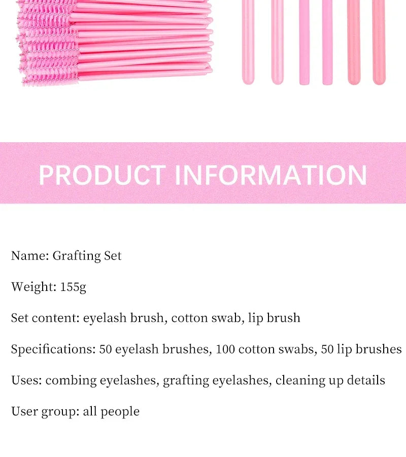 RUZOFO 200pcs Disposable Lash Brushes & Applicators Kit – Spoolies, Lip Wands, Micro Swabs