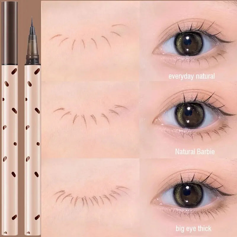 MAXFINE Waterproof Long Lasting Liquid Eyeliner – Smudge-Proof Silkworm Lash Pencil