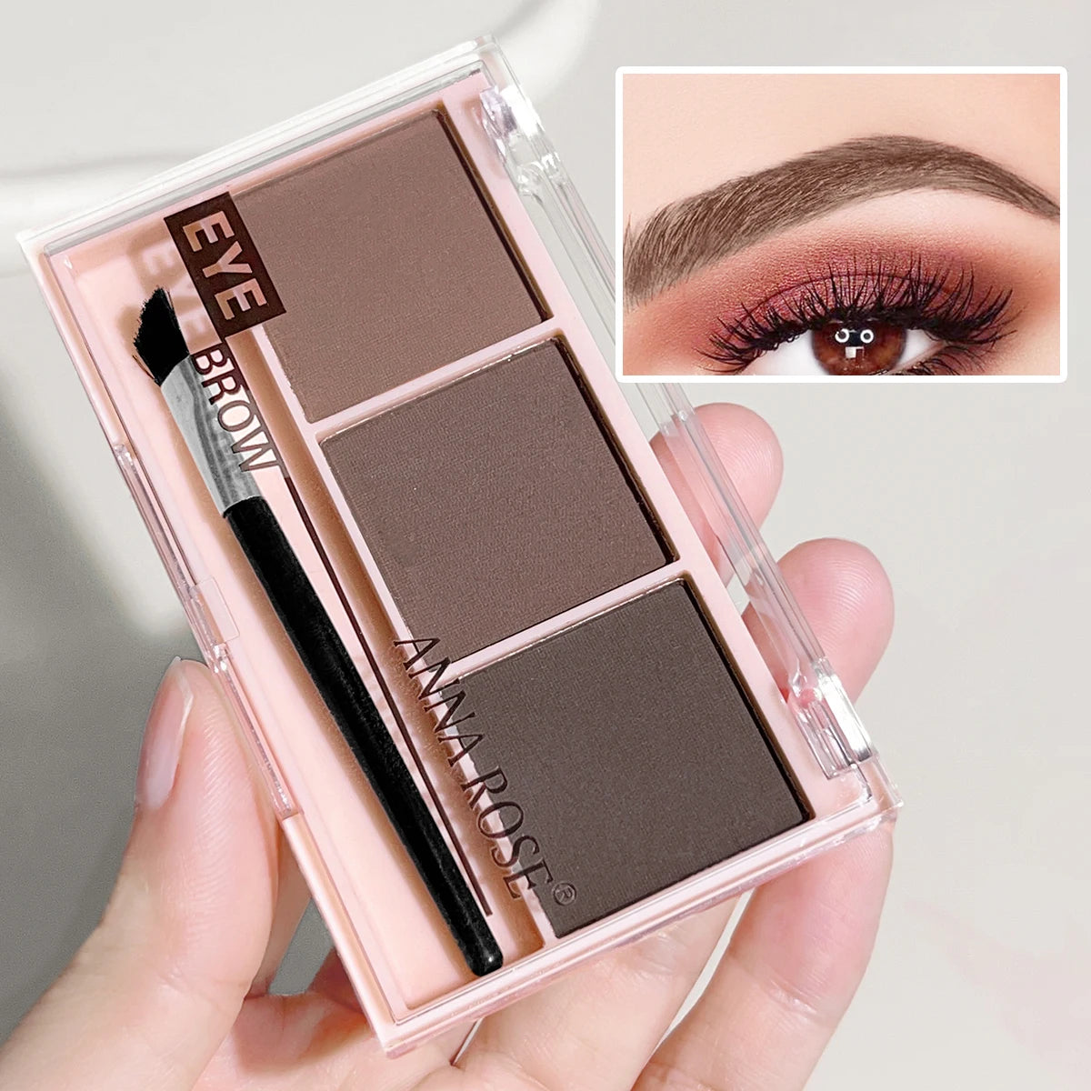LuxuryGlow 3-Color Eyebrow Powder – Waterproof, Sweat-Proof, Long-Lasting Brow Enhancer