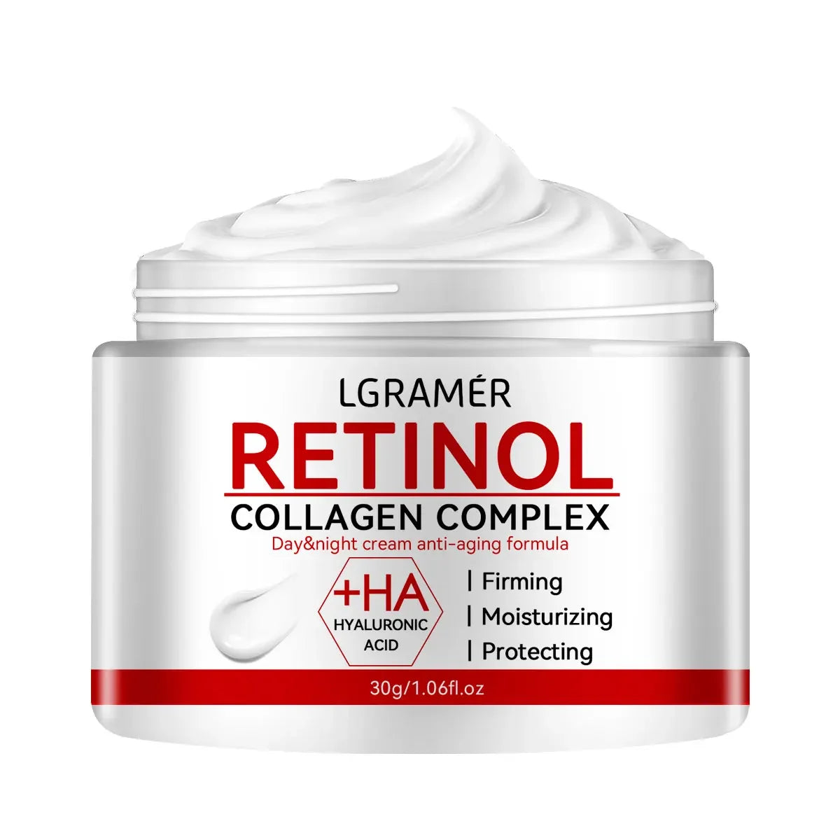 LGRAMER Retinol Lifting & Firming Face Cream – Collagen Moisturizer for Wrinkles, Brightening & Whitening (30g/60g)