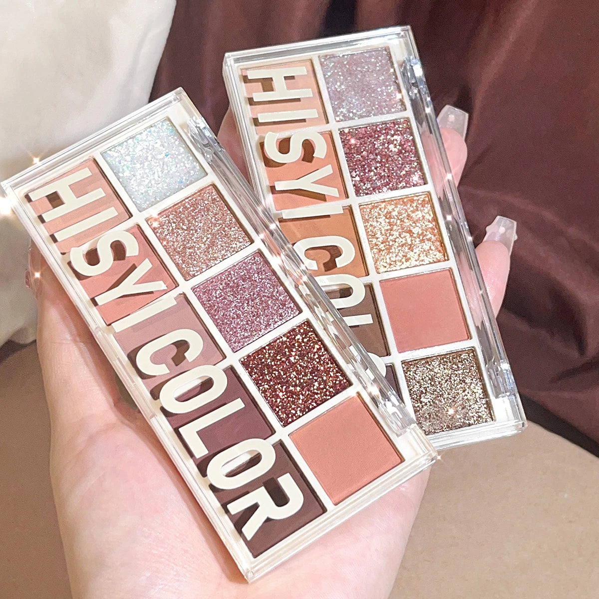 HISYI 10-Color Eyeshadow Palette – Matte, Shimmer & Glitter Waterproof Long-Lasting