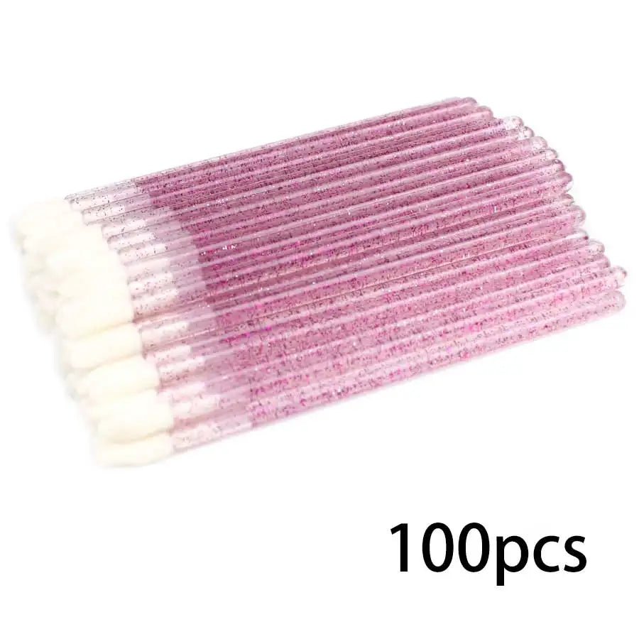 LuxuryGlow 100 Pcs Disposable Lip Applicators — Lint-Free Lipstick Tester Wands