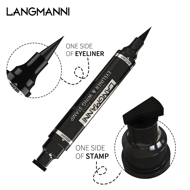 Langmanni 2-in-1 Waterproof Eyeliner Pen with Stamp – Long-Lasting & Smudge-Proof