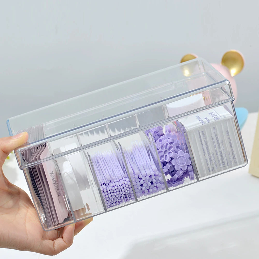 LuxuryGlow Professional Acrylic Eyelash Storage Box with Lid – Transparent Organizer for Lash Stylists