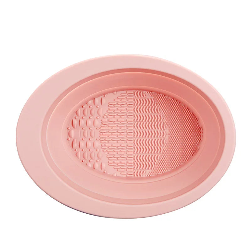 SALON FASHION Makeup Brush Cleaner Set – Silicone Cleaning Bowl & Brush Holder