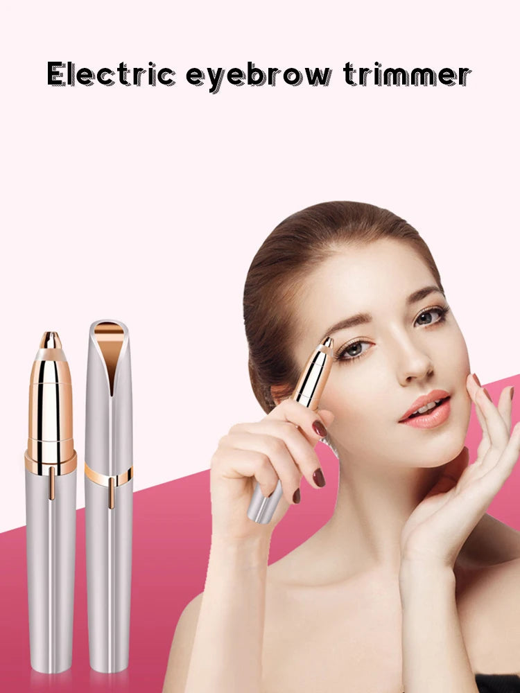 LuxuryGlow Electric Eyebrow Trimmer for Beginners – Precision Nose Hair & Brow Shaver