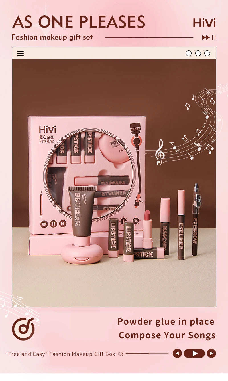 Caja de regalo de maquillaje de San Valentín de HiVi: set de lápiz labial y polvos de edición limitada