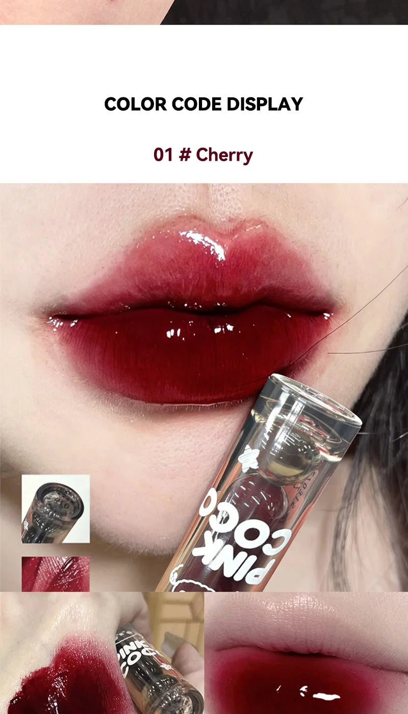 PINKCOCO Mirror Lip Glaze: brillo nude de larga duración con brillo iluminador