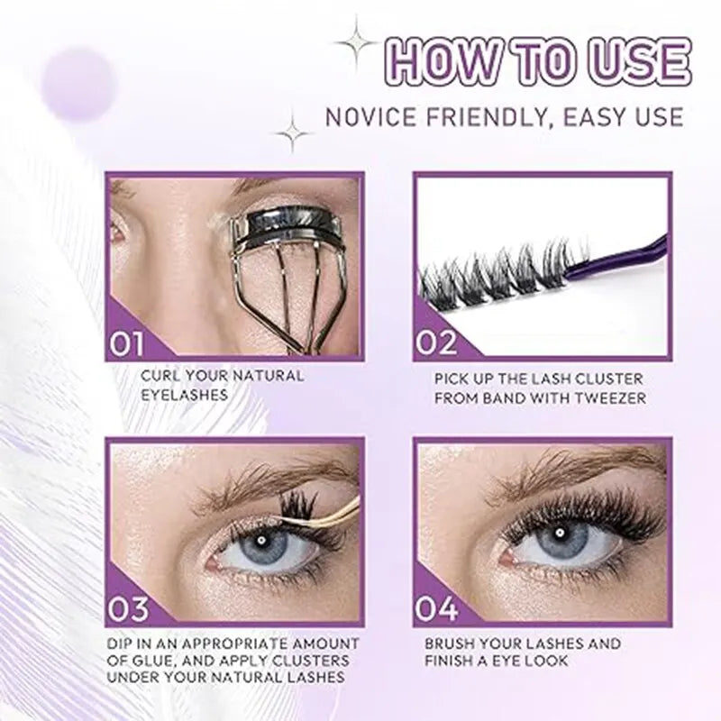 LuxuryGlow 280pcs DIY Individual Cluster Eyelash Extensions – 30D/40D Mixed Length