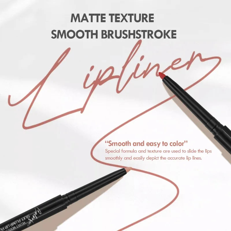 LuxuryGlow 12-Color Waterproof Matte Lip Liner Pencil Set – Long-Lasting, Non-Stick & Moisturizing