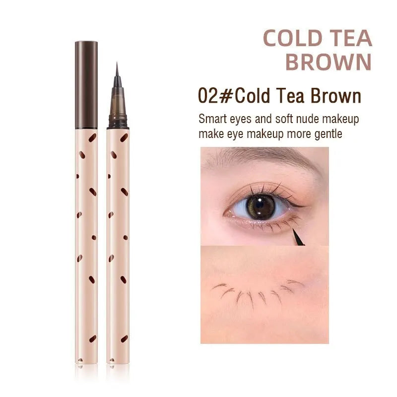 MAXFINE Waterproof Long Lasting Liquid Eyeliner – Smudge-Proof Silkworm Lash Pencil