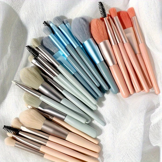 HUAZDS 8Pcs Soft Bristle Makeup Brush Set – Beginner-Friendly Travel Kit for Eyes, Face & Lips