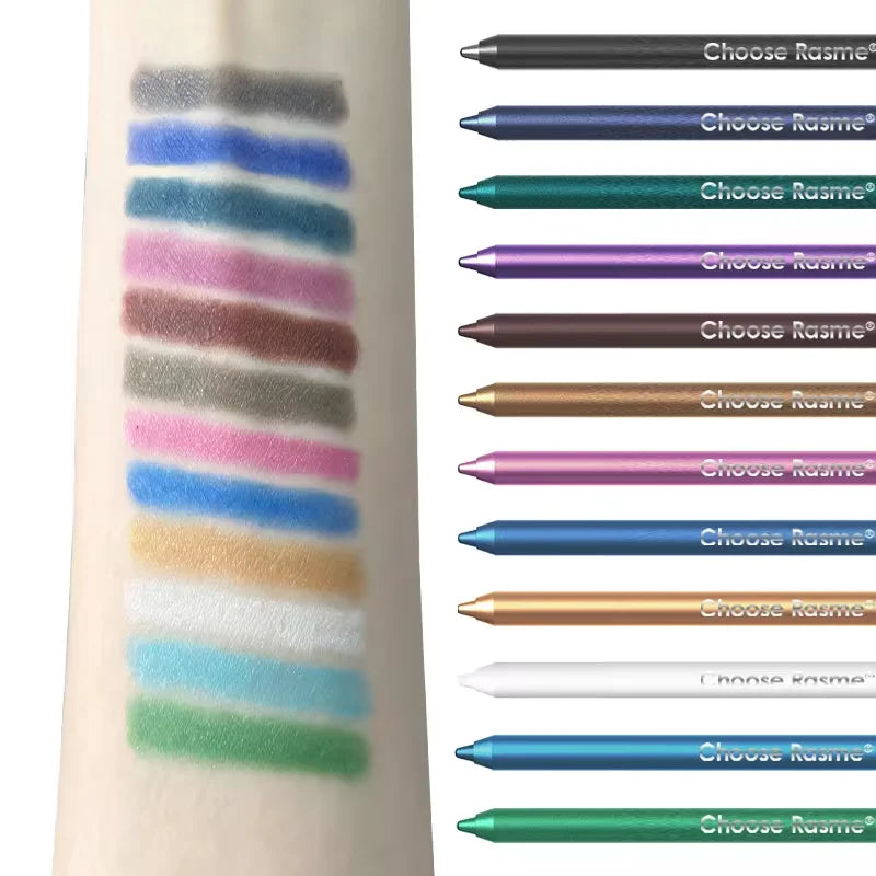 LuxuryGlow 12-Color Glitter & Shimmer Eyeshadow Eyeliner Stick Set – Smooth, Long-Wear Makeup Pens
