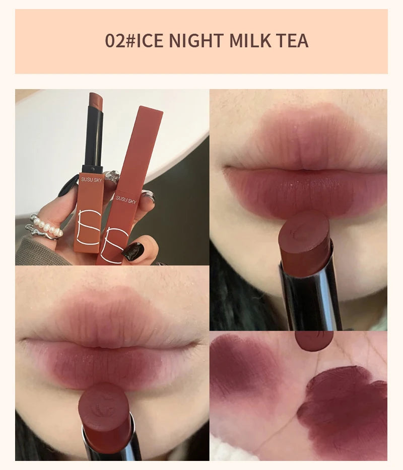 Lápiz labial mate HERORANGE TX010: resistente al agua y al sudor, 2 en 1 para labios y mejillas