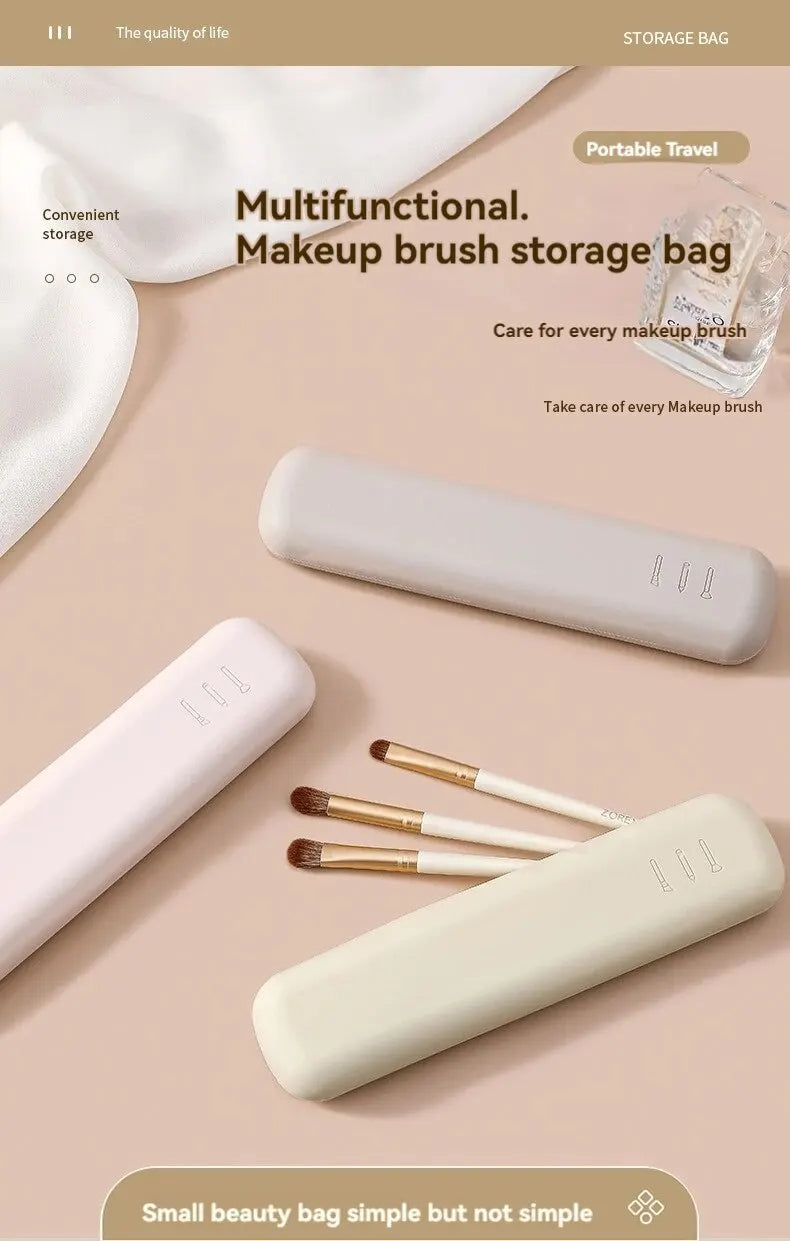 LuxuryGlow Silicone Makeup Brush & Brow Pencil Case | Dustproof Portable Travel Pouch