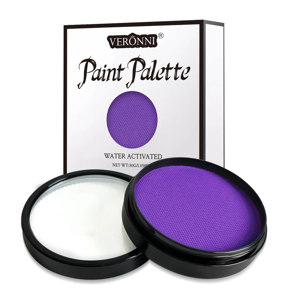 LuxuryGlow 30g Monochromatic Face & Body Paint Kit – Black, White, Red Water-Based Makeup with Brushes for Halloween & Party Looks