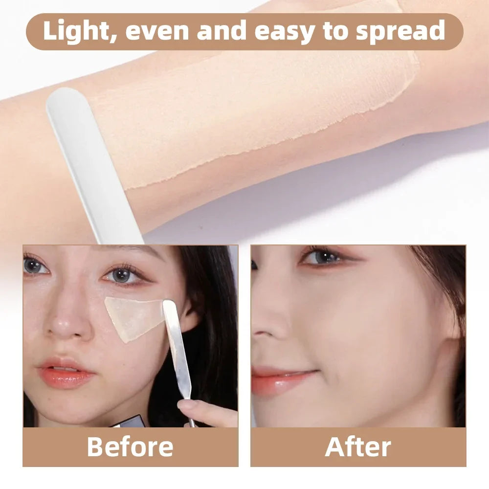 مجموعة فرشاة وملاعق مكياج من الفولاذ المقاوم للصدأ من LuxuryGlow - أداة خلط كريم الأساس والكريم