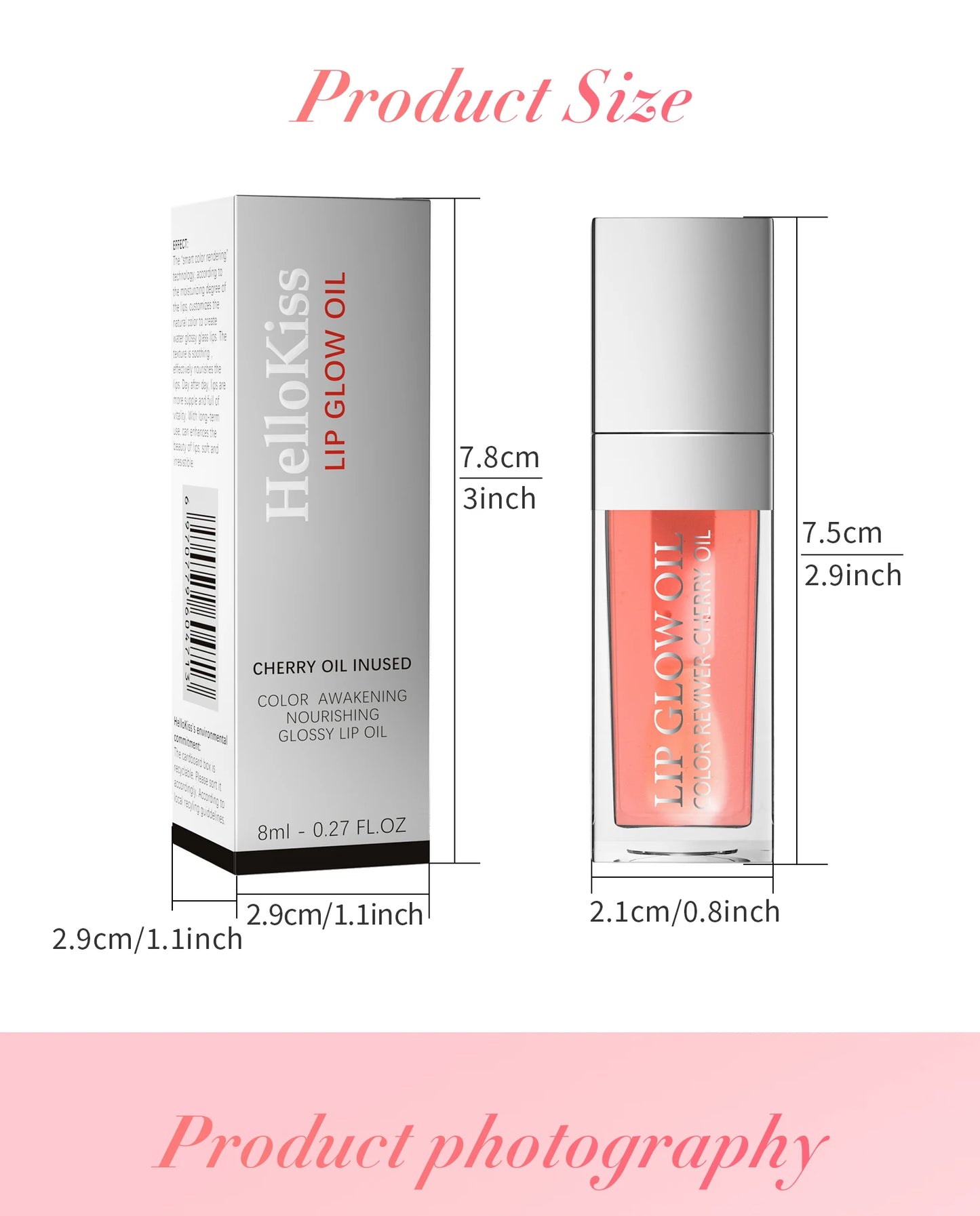 Aceite labial Hello Kiss Crystal Jelly | Brillo hidratante y voluminizador para labios hidratados