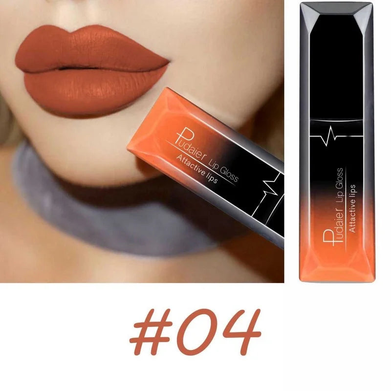Lápiz labial líquido mate de larga duración LuxuryGlow de 17 colores: crema labial resistente a las manchas