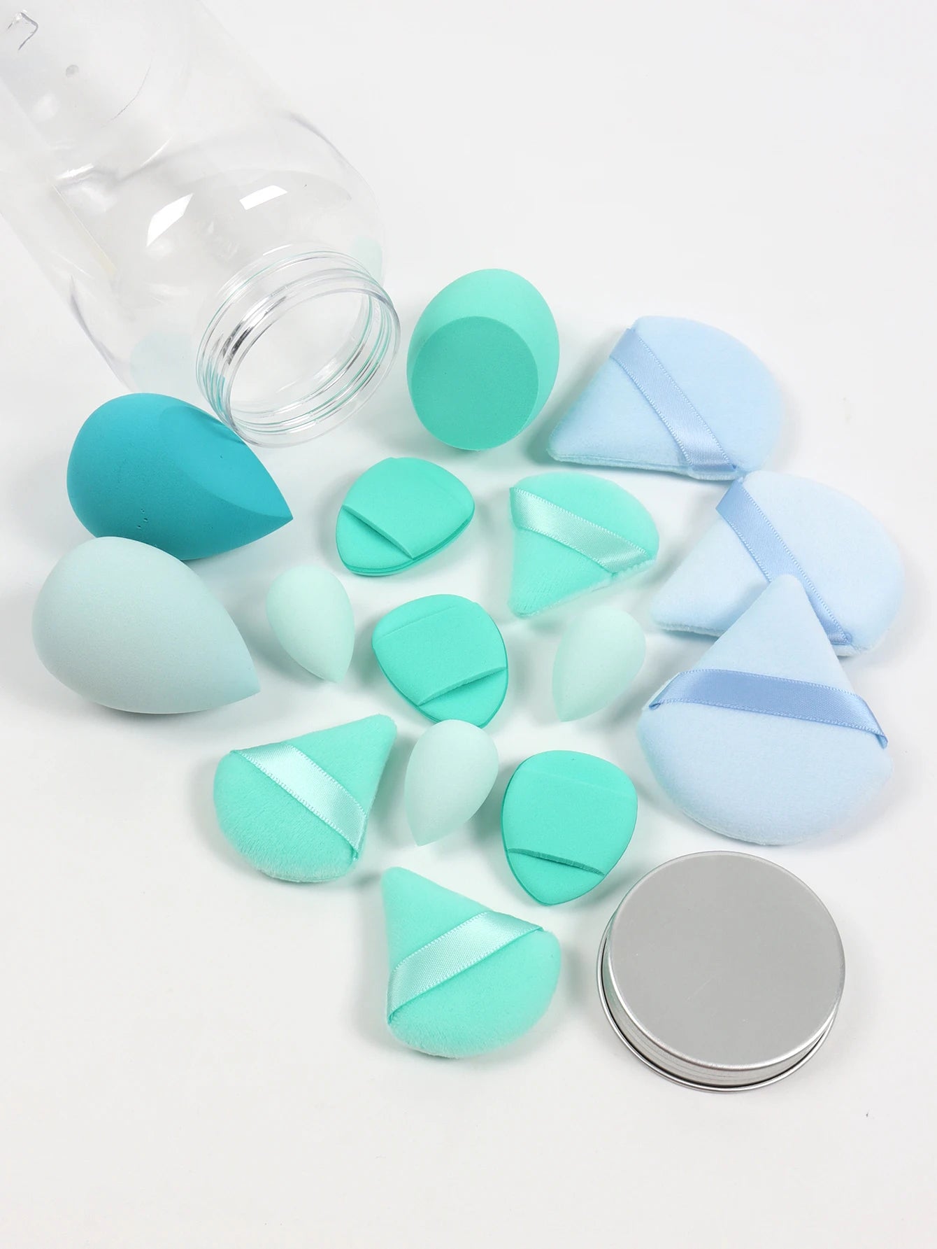 LuxuryGlow All-in-One Makeup Puff Set – 15 Pcs Assorted Beauty Blenders & Powder Puffs