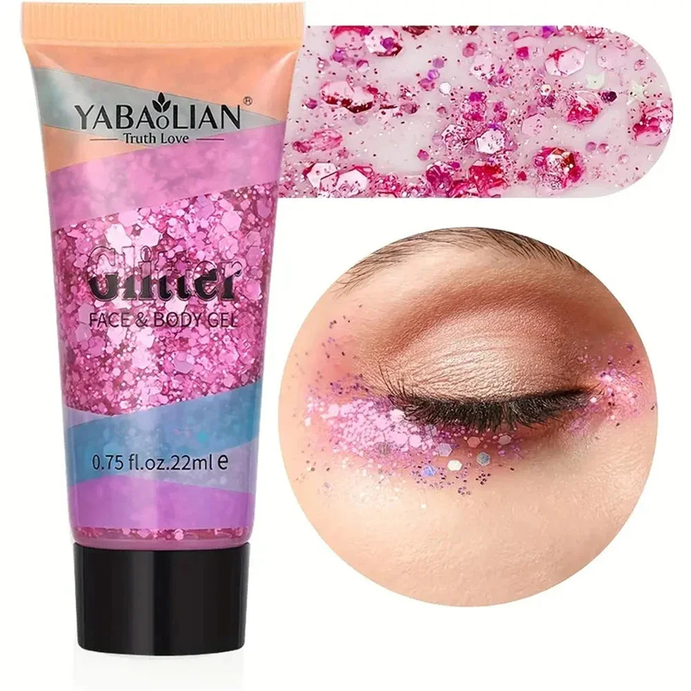 SAKSRAAR Mermaid Sequin Body Glitter Gel – Long-Lasting Sparkle for Festivals & Parties