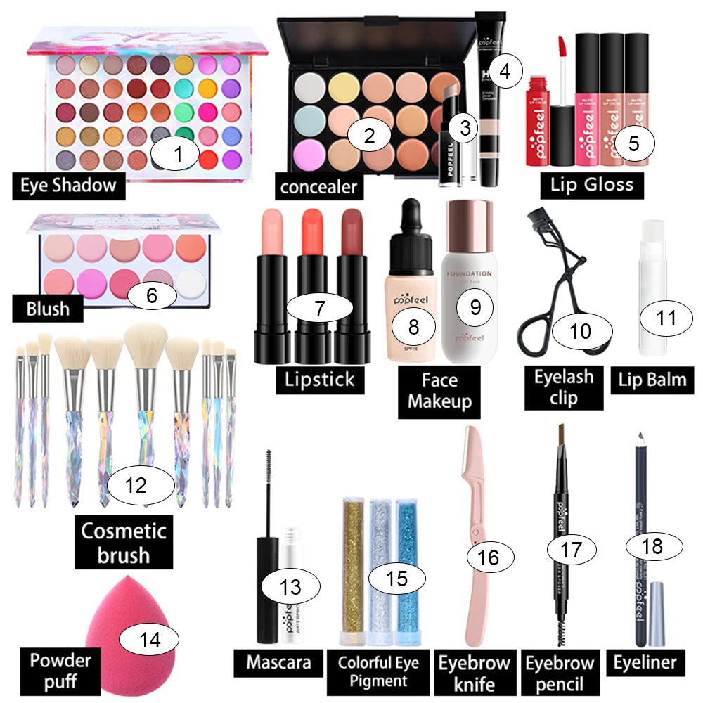 POPFEEL All-In-One Makeup Kit – Full Face Makeup Set for Women