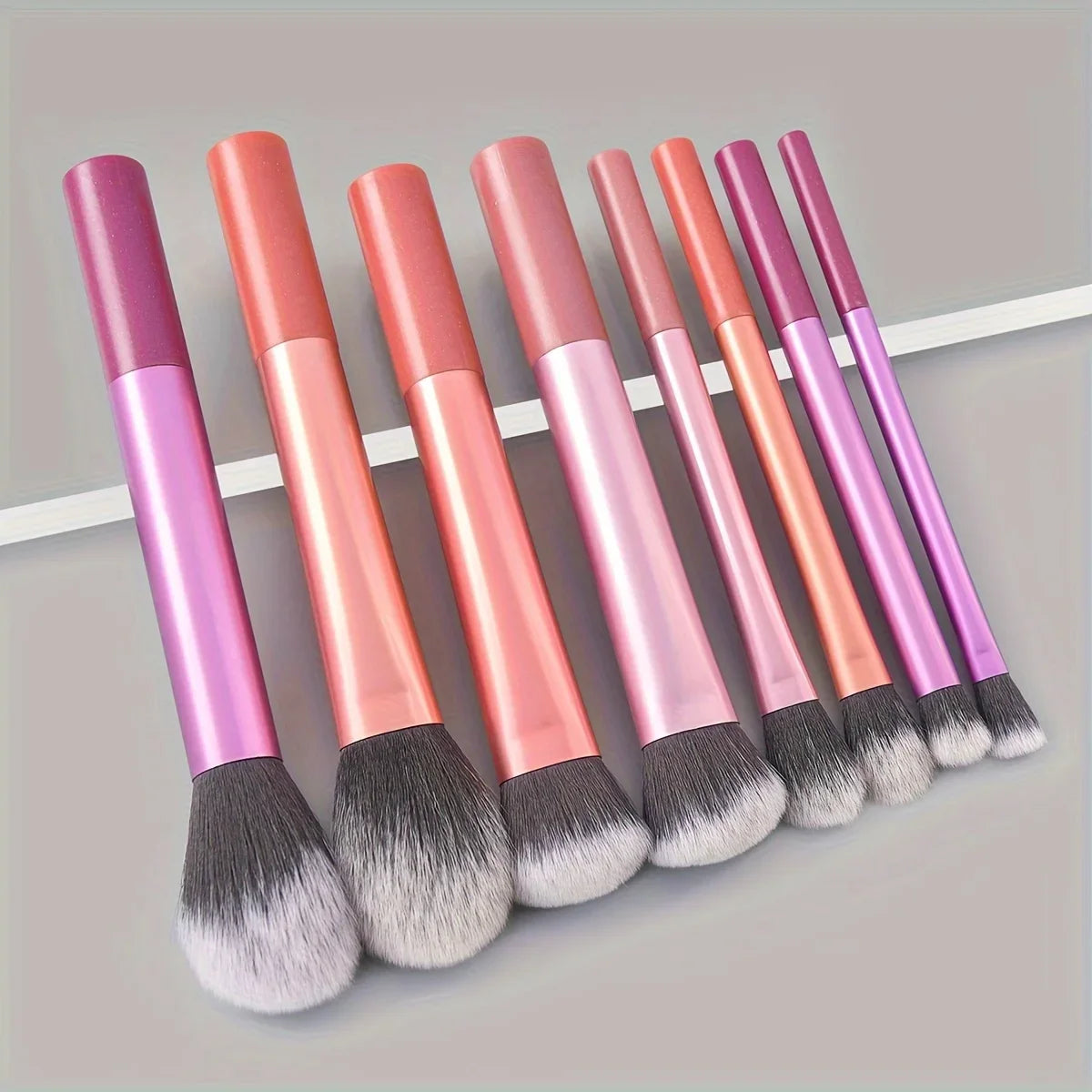 LuxuryGlow 8Pcs Candy Color Professional Makeup Brush Set — Soft, Fluffy, All-in-One Blending Kit