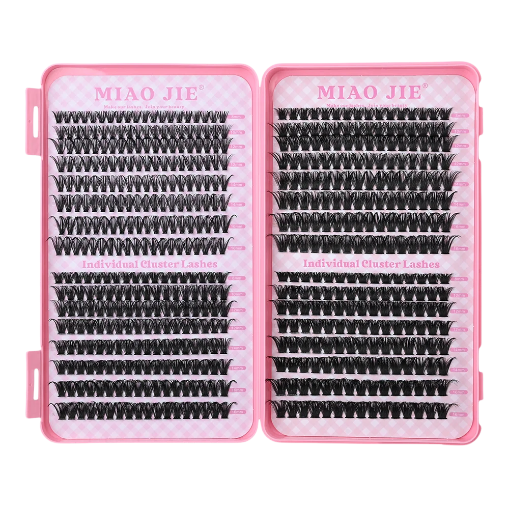 مجموعة رموش MIAOJIE D Curl من 640 قطعة - رموش صناعية فردية بطول 9-16 مم