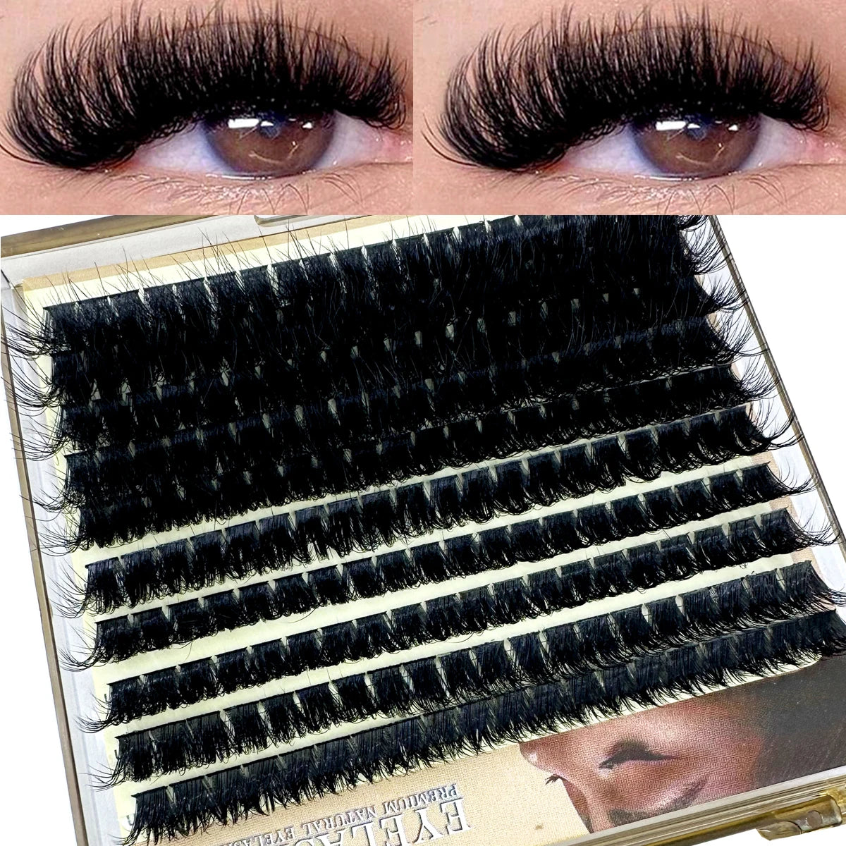 LYBCG Fluffy Thick DIY Lash Clusters – 30D-100D Eyelash Extensions (10–18mm)
