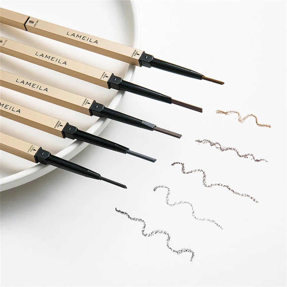 LuxuryGlow 5-Color Double Head Waterproof Eyebrow Pencil with Brush | Long-Lasting & Sweatproof