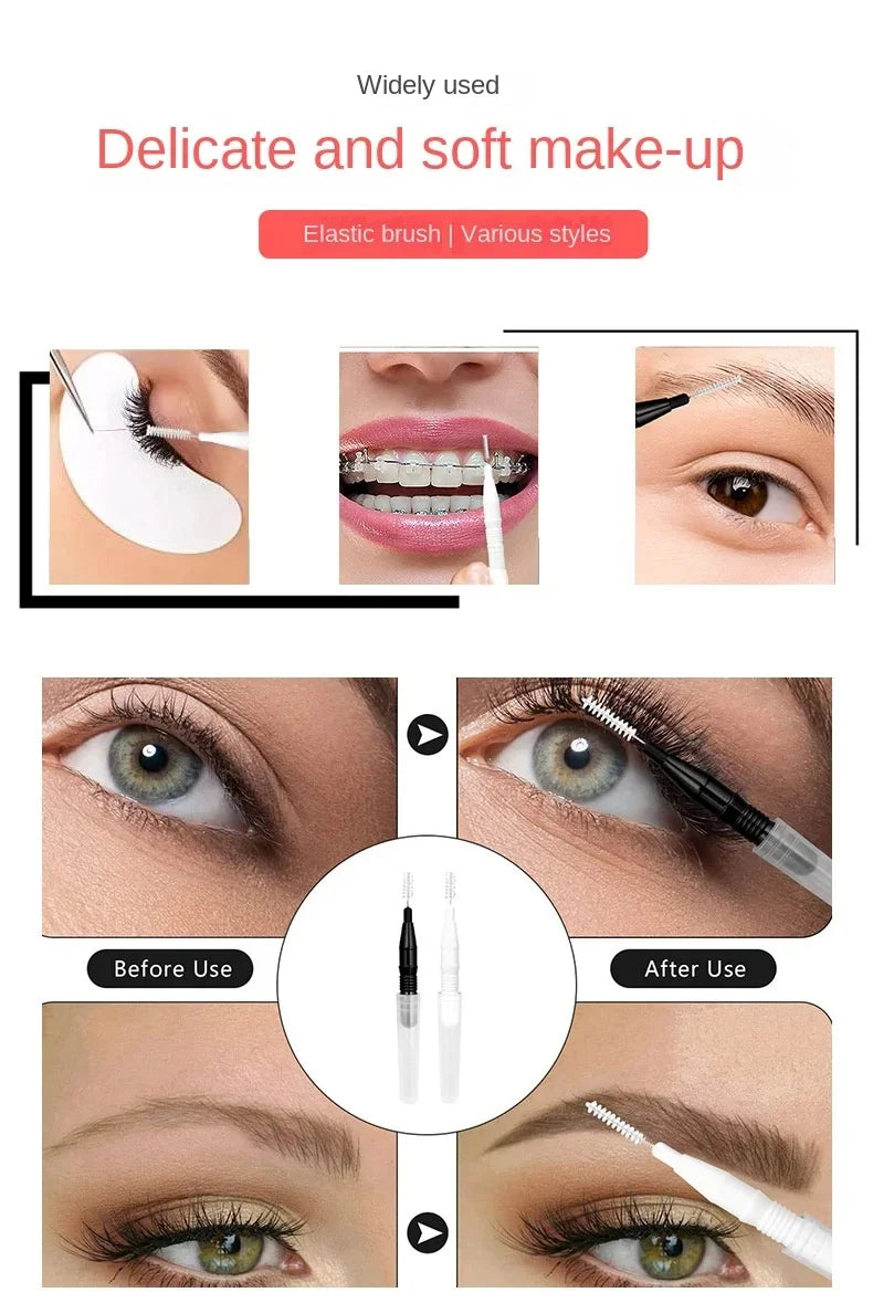 JPNPL 20 minicepillos para cejas y pestañas: aplicadores desechables, flexibles y multiusos