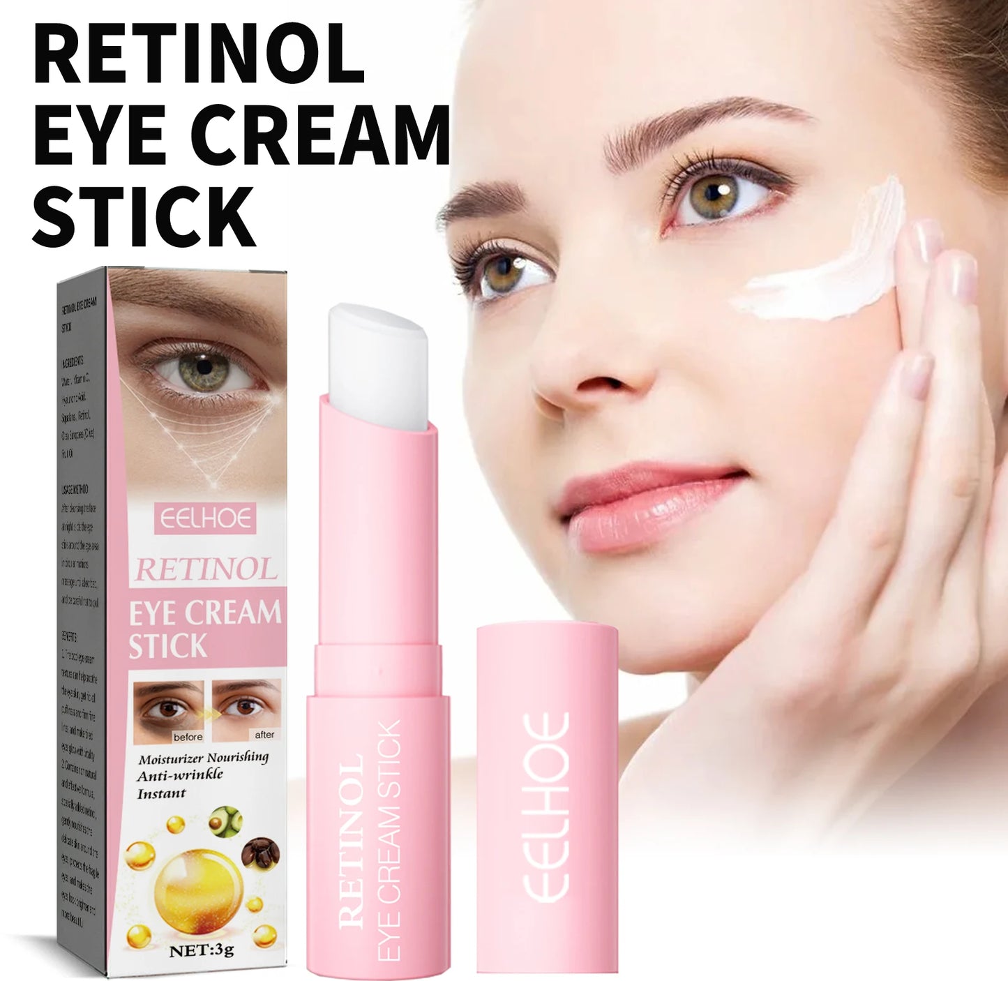 EELHOE Retinol Eye Cream Stick | Anti-Wrinkle, Dark Circle & Puffiness Remover