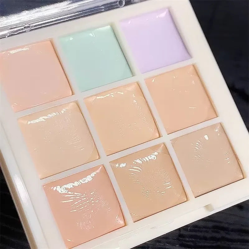 LuxuryGlow 9-Color Waterproof Concealer Palette – Full Coverage for Spots, Dark Circles & Color Correction