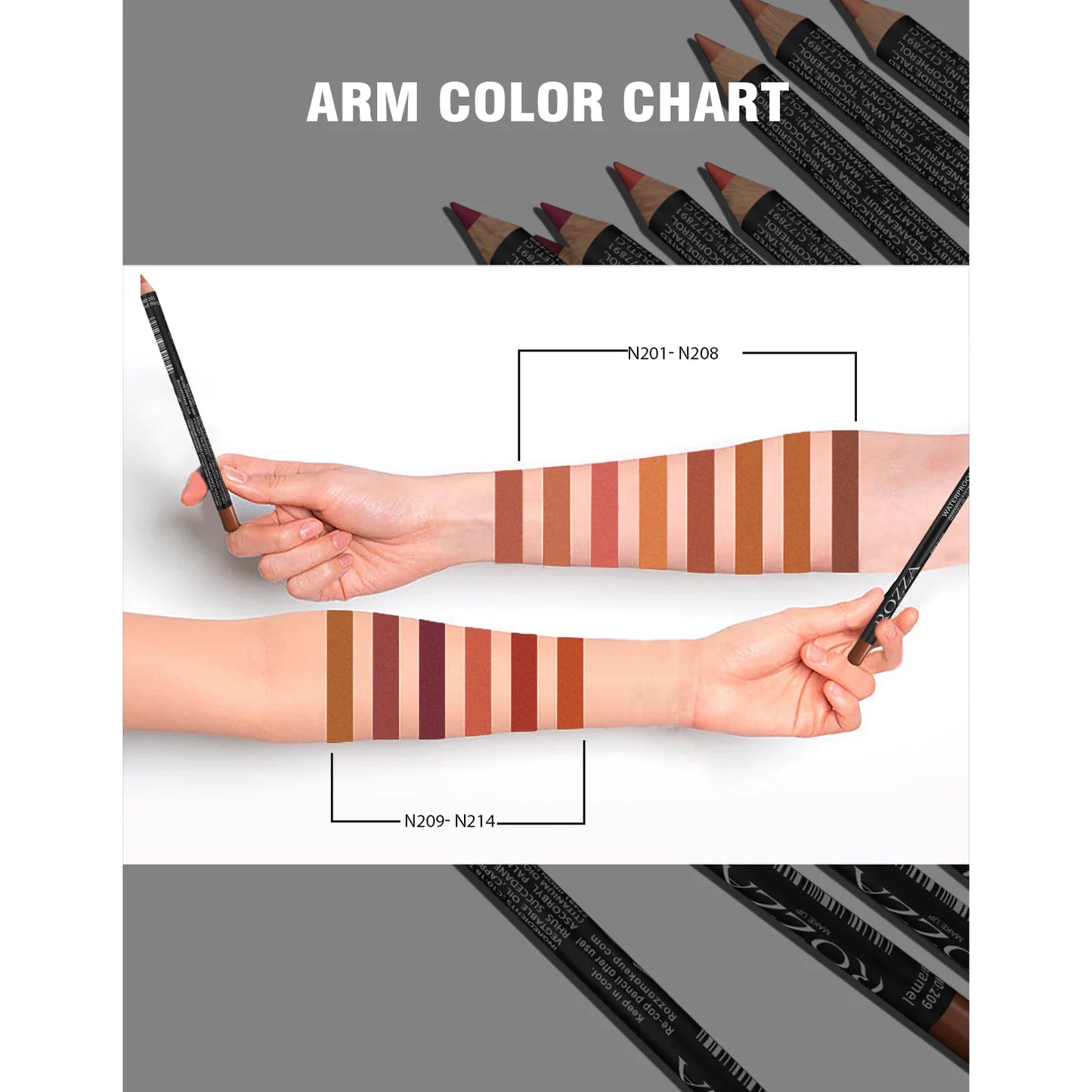Delineador de labios mate LuxuryGlow de 14 colores: lápices de alta pigmentación, resistentes al agua y de larga duración.