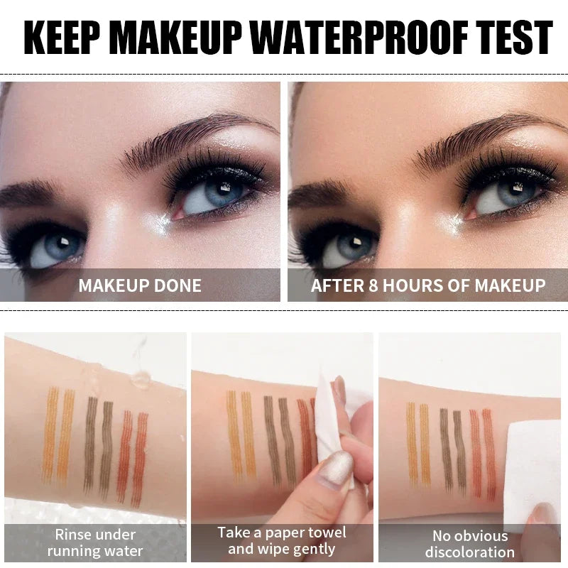 SAKSRAAR 5-Color Waterproof 4-Jaw Eyebrow Tattoo Pencil – Ultra-Fine, Long-Lasting Brow Pen