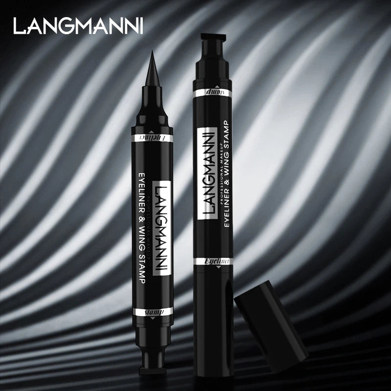 Langmanni 2-in-1 Waterproof Eyeliner Pen with Stamp – Long-Lasting & Smudge-Proof