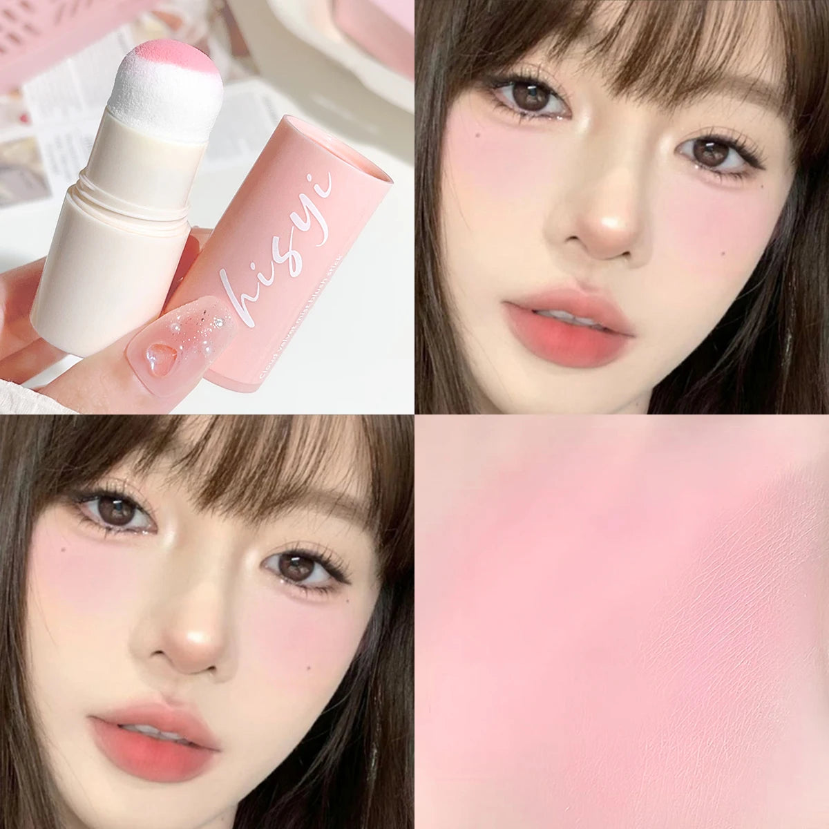 HISYI Soft Fog Blush Stick – Long-Lasting, Dual-Use Cheek & Lip Tint